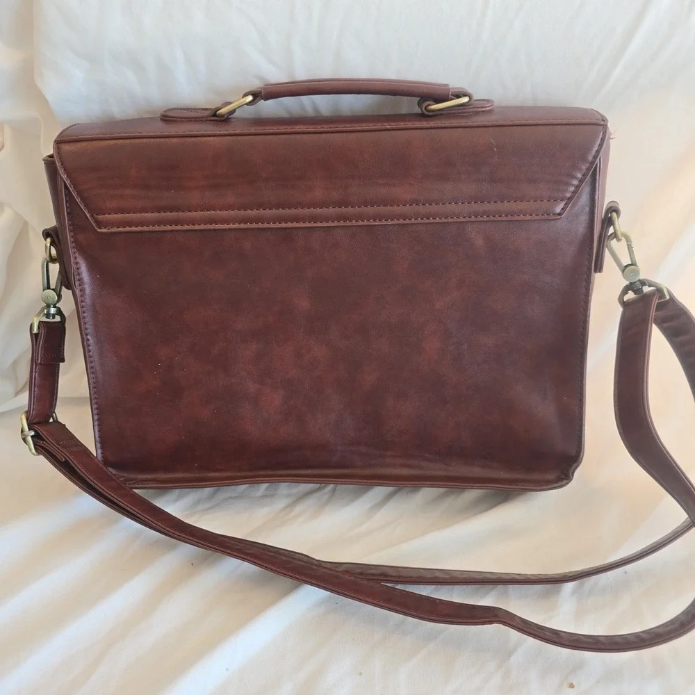 Ecosusi Women Faux-Leather Messenger Shoulder Satchel Weekender Bag Bow Accent
